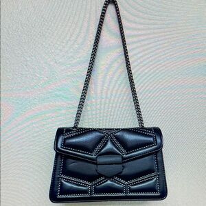 Chic Black Geometric Crossbody Bag